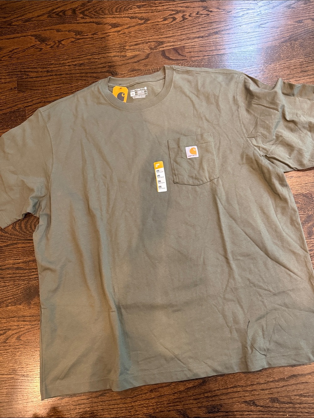 Carhartt Olive Green Pocket T-Shirt for Men 2xl work shirt